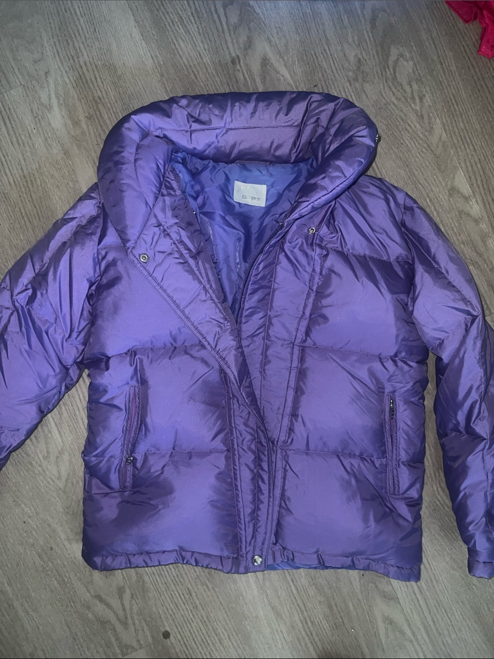 90s Bogner Purple quilted Puffer Jacket with Hood